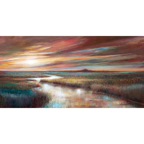 Cape Sunset Black Modern Wood Framed Art Print with Double Matting by Manning, Ruane