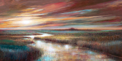 Cape Sunset White Modern Wood Framed Art Print with Double Matting by Manning, Ruane