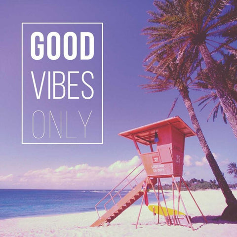 Good Vibes Only White Modern Wood Framed Art Print by Delimont, Danita