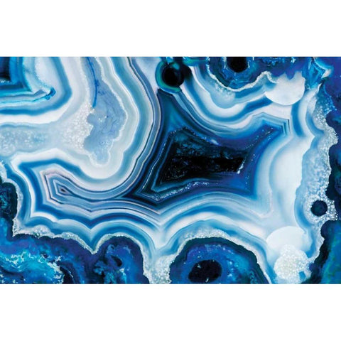 Indigo Agate I Black Modern Wood Framed Art Print with Double Matting by Delimont, Danita