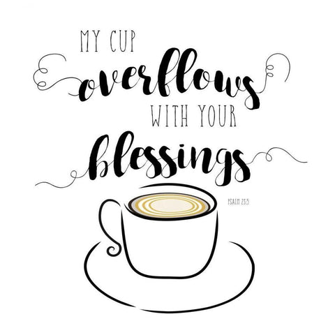 Cup Overflows White Modern Wood Framed Art Print with Double Matting by Murray, Amanda