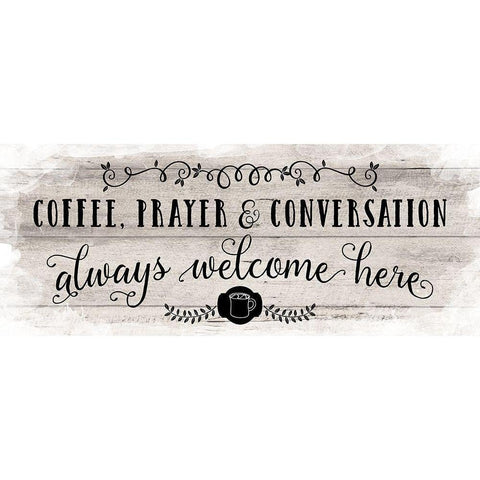 Coffee Prayer White Modern Wood Framed Art Print by Murray, Amanda