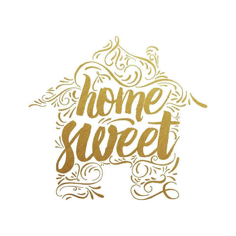 Home Sweet Home Black Ornate Wood Framed Art Print with Double Matting by Murray, Amanda