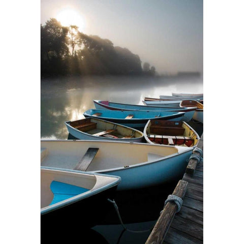 Skiffs In The Gold Ornate Wood Framed Art Print with Double Matting by Delimont, Danita
