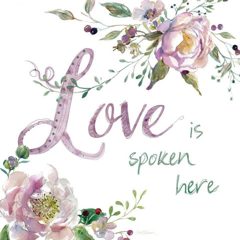 Love Is Spoken White Modern Wood Framed Art Print with Double Matting by Robinson, Carol