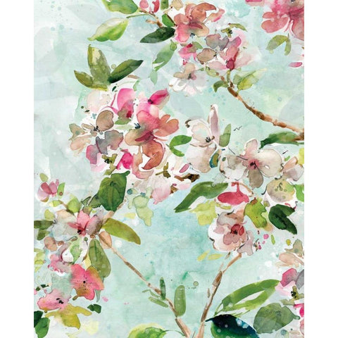 Spring Blossoms II White Modern Wood Framed Art Print by Robinson, Carol