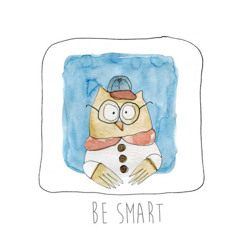 Be Smart White Modern Wood Framed Art Print by Robinson, Carol