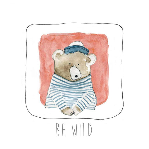 Be Wild White Modern Wood Framed Art Print with Double Matting by Robinson, Carol