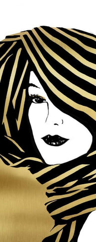 Fashion Girl II White Modern Wood Framed Art Print with Double Matting by Robinson, Carol