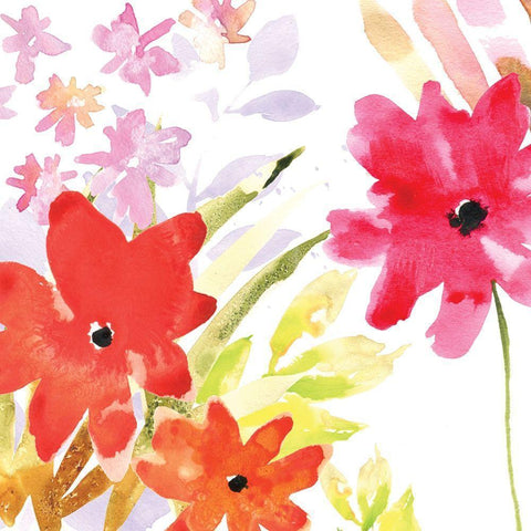 Spontaneous Blooms II White Modern Wood Framed Art Print by Brown, Erin