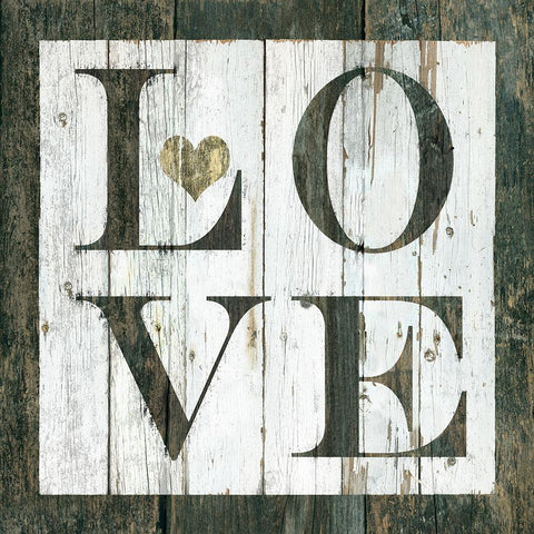 Love White Modern Wood Framed Art Print with Double Matting by Robinson, Carol