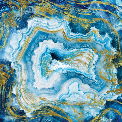 Touch of Gold Agate White Modern Wood Framed Art Print with Double Matting by Delimont, Danita