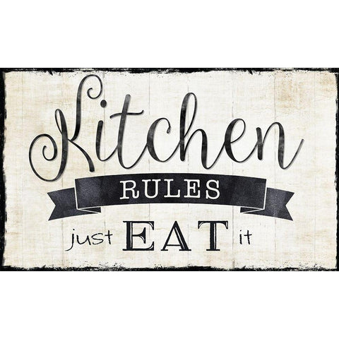 Just Eat It Black Modern Wood Framed Art Print with Double Matting by Donovan, Kelly