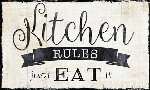 Just Eat It Black Ornate Wood Framed Art Print with Double Matting by Donovan, Kelly