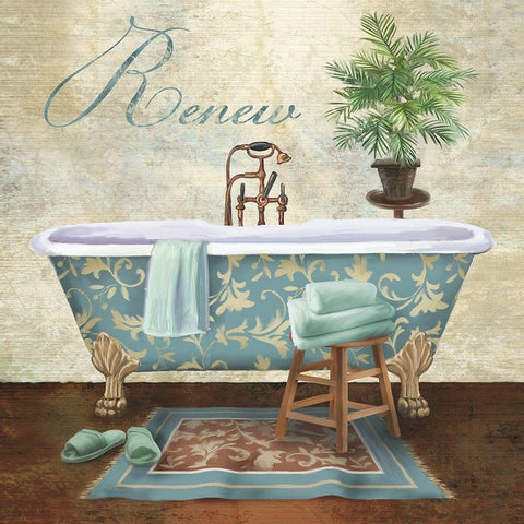 Bath Renew White Modern Wood Framed Art Print with Double Matting by Knutsen, Conrad