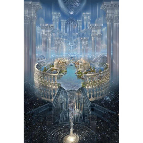 Solace Black Modern Wood Framed Art Print with Double Matting by Stephens Jr., John H.