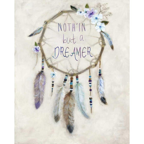 Boho Dreamcatcher White Modern Wood Framed Art Print by Dunlap, Marilyn