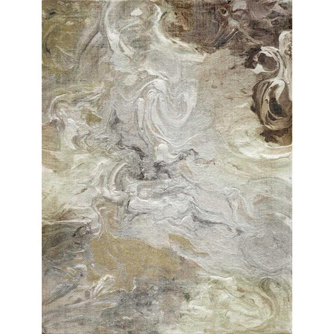 Marbled Linen Gold Ornate Wood Framed Art Print with Double Matting by Nan