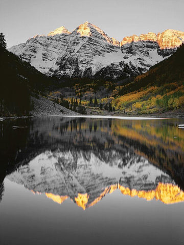 White River Sunrise White Modern Wood Framed Art Print with Double Matting by Barger, John