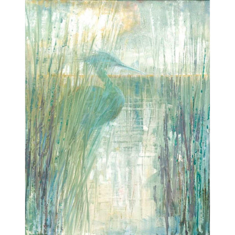 Morning Egret I Gold Ornate Wood Framed Art Print with Double Matting by Manning, Ruane