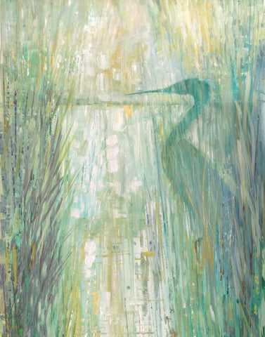 Morning Egret II Black Ornate Wood Framed Art Print with Double Matting by Manning, Ruane