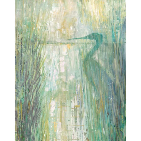 Morning Egret II Gold Ornate Wood Framed Art Print with Double Matting by Manning, Ruane