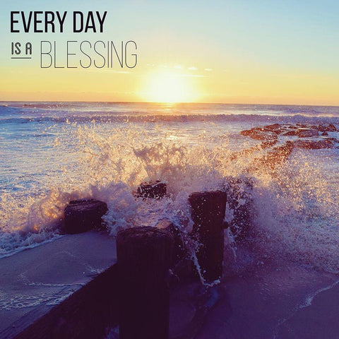 Everyday is a Blessing Black Modern Wood Framed Art Print with Double Matting by Carpentieri, Natalie