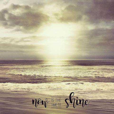 Now is the Time to Shine White Modern Wood Framed Art Print with Double Matting by Calascibetta, Mike