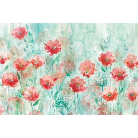 Poppies and Queen White Modern Wood Framed Art Print by Robinson, Carol