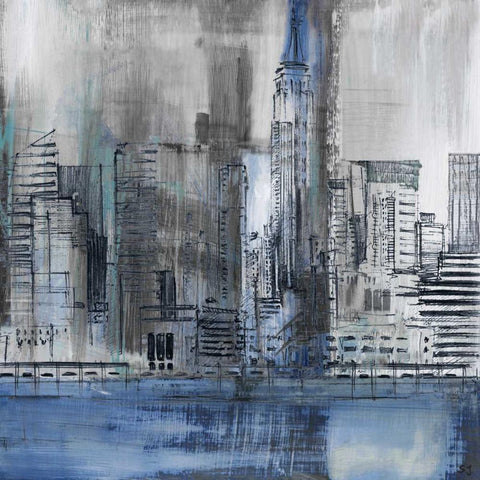 Empire State Black Modern Wood Framed Art Print by Jill, Susan