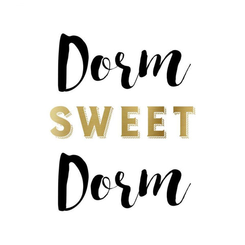 Dorm Sweet Dorm White Modern Wood Framed Art Print with Double Matting by Murray, Amanda