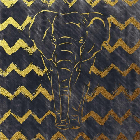 Brushed Elephant Black Modern Wood Framed Art Print with Double Matting by Murray, Amanda