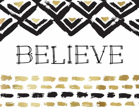 Believe White Modern Wood Framed Art Print with Double Matting by Murray, Amanda