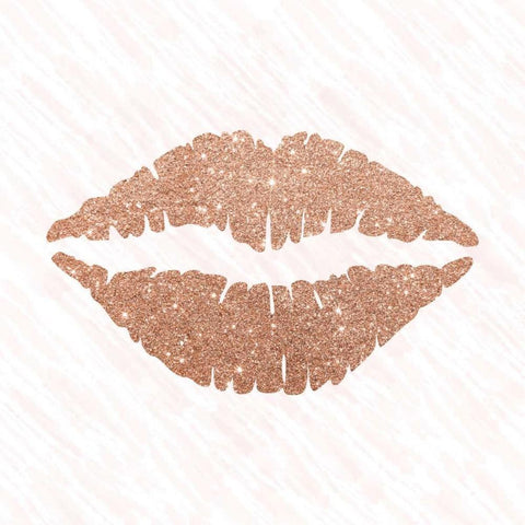 Rose Gold Kiss Black Modern Wood Framed Art Print with Double Matting by Murray, Amanda