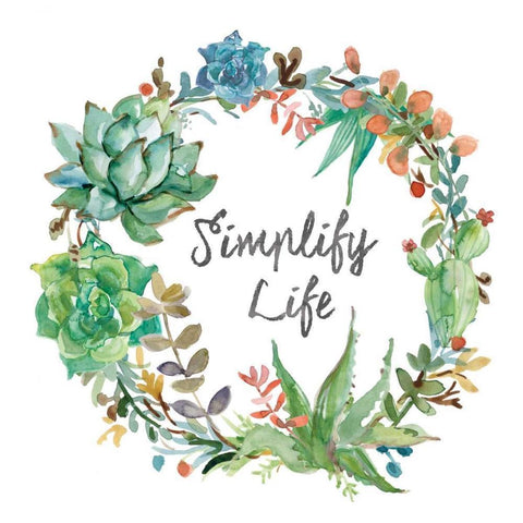 Simplify Life Gold Ornate Wood Framed Art Print with Double Matting by Robinson, Carol