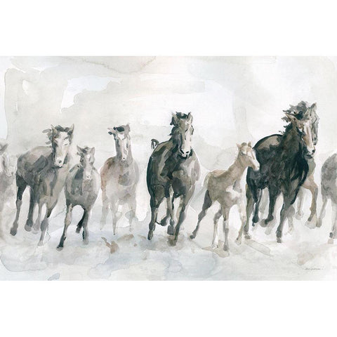 Running Wild Black Modern Wood Framed Art Print with Double Matting by Robinson, Carol