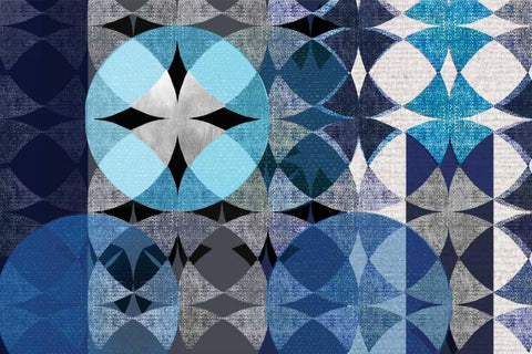 Modern Quilt White Modern Wood Framed Art Print with Double Matting by Donovan, Maria