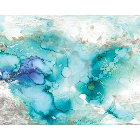 Teal Marble White Modern Wood Framed Art Print by Robinson, Carol