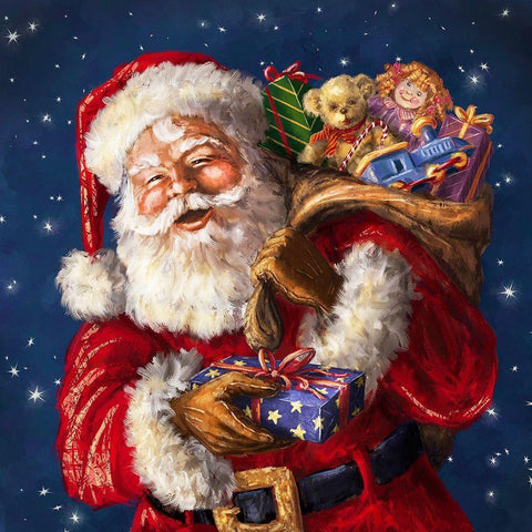 Jolly Old St. Nick White Modern Wood Framed Art Print by Corti, Marcello