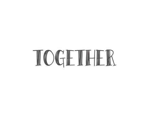 Together White Modern Wood Framed Art Print with Double Matting by CAD DESIGNS