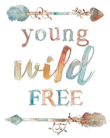 Young Wild Free White Modern Wood Framed Art Print with Double Matting by Robinson, Carol