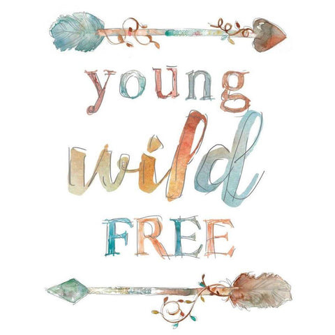 Young Wild Free White Modern Wood Framed Art Print by Robinson, Carol