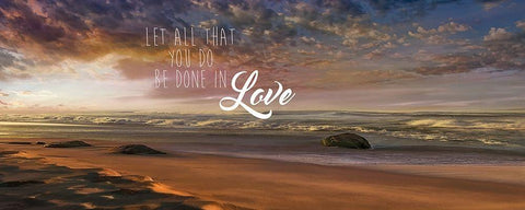 Be Done In Love White Modern Wood Framed Art Print with Double Matting by Calascibetta, Mike