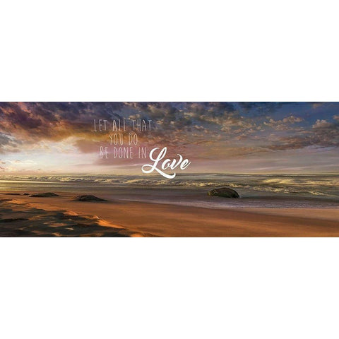 Be Done In Love Black Modern Wood Framed Art Print with Double Matting by Calascibetta, Mike