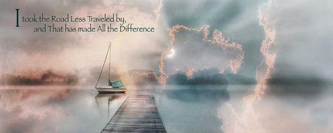 Road Less Traveled Black Ornate Wood Framed Art Print with Double Matting by Weisz, Irene