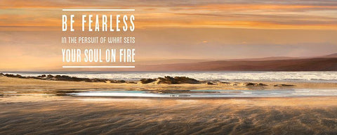 Be Fearless Black Ornate Wood Framed Art Print with Double Matting by Calascibetta, Mike