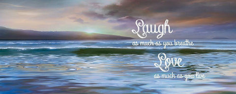 Laugh As Much Black Ornate Wood Framed Art Print with Double Matting by Calascibetta, Mike