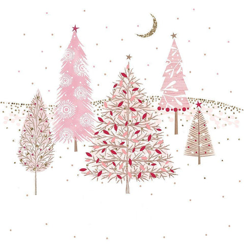 Pretty Pink Trees Black Modern Wood Framed Art Print by Sheldon, Christine