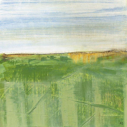 Distant Horizon I White Modern Wood Framed Art Print by Jill, Susan