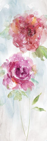 Watercolor Stems White Modern Wood Framed Art Print with Double Matting by Robinson, Carol